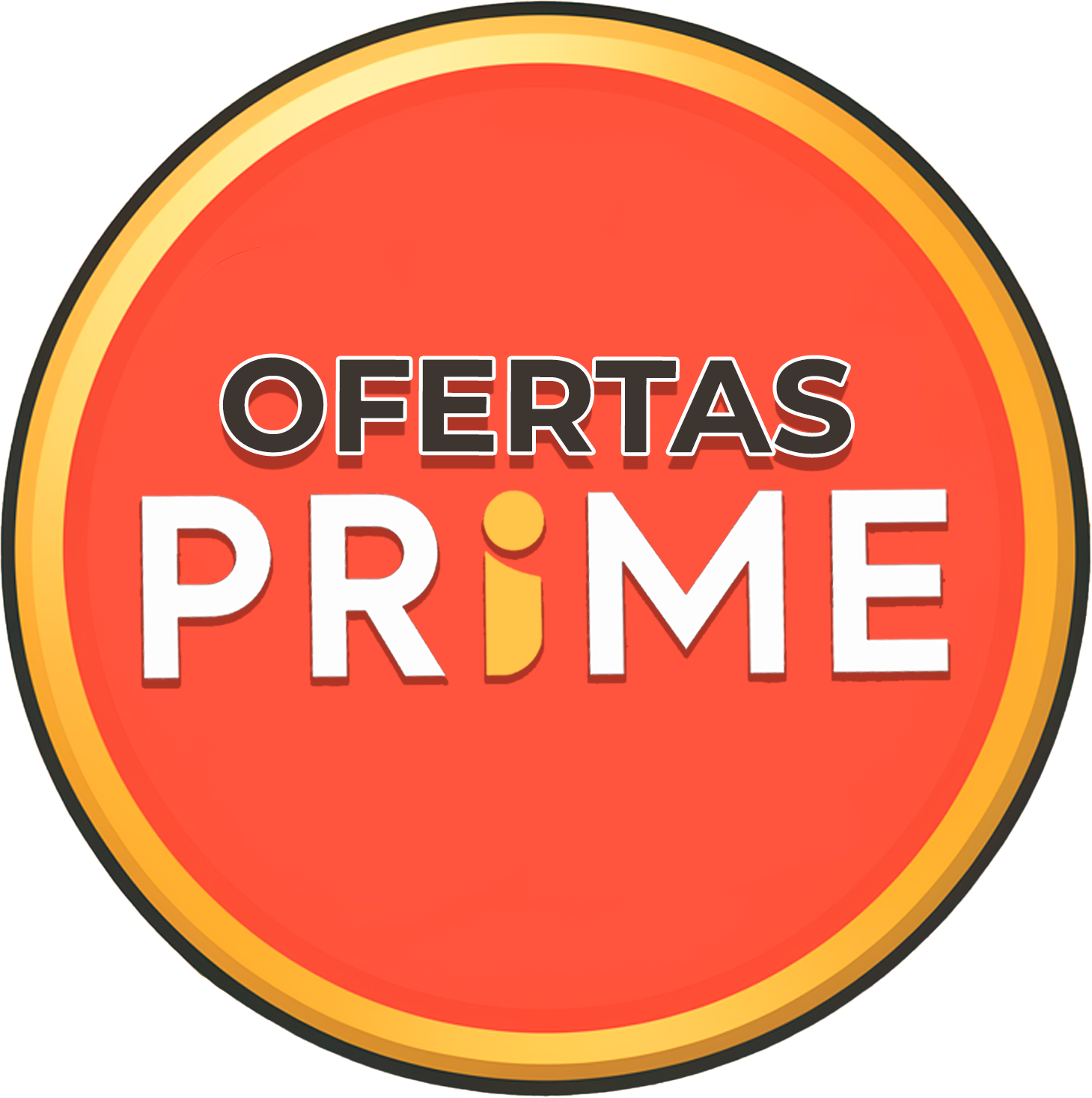 ofertas prime Selo circular laranja com texto Ofertas Prime